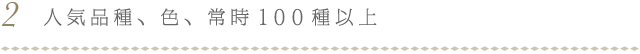 人気品種、色、常時１００種以上